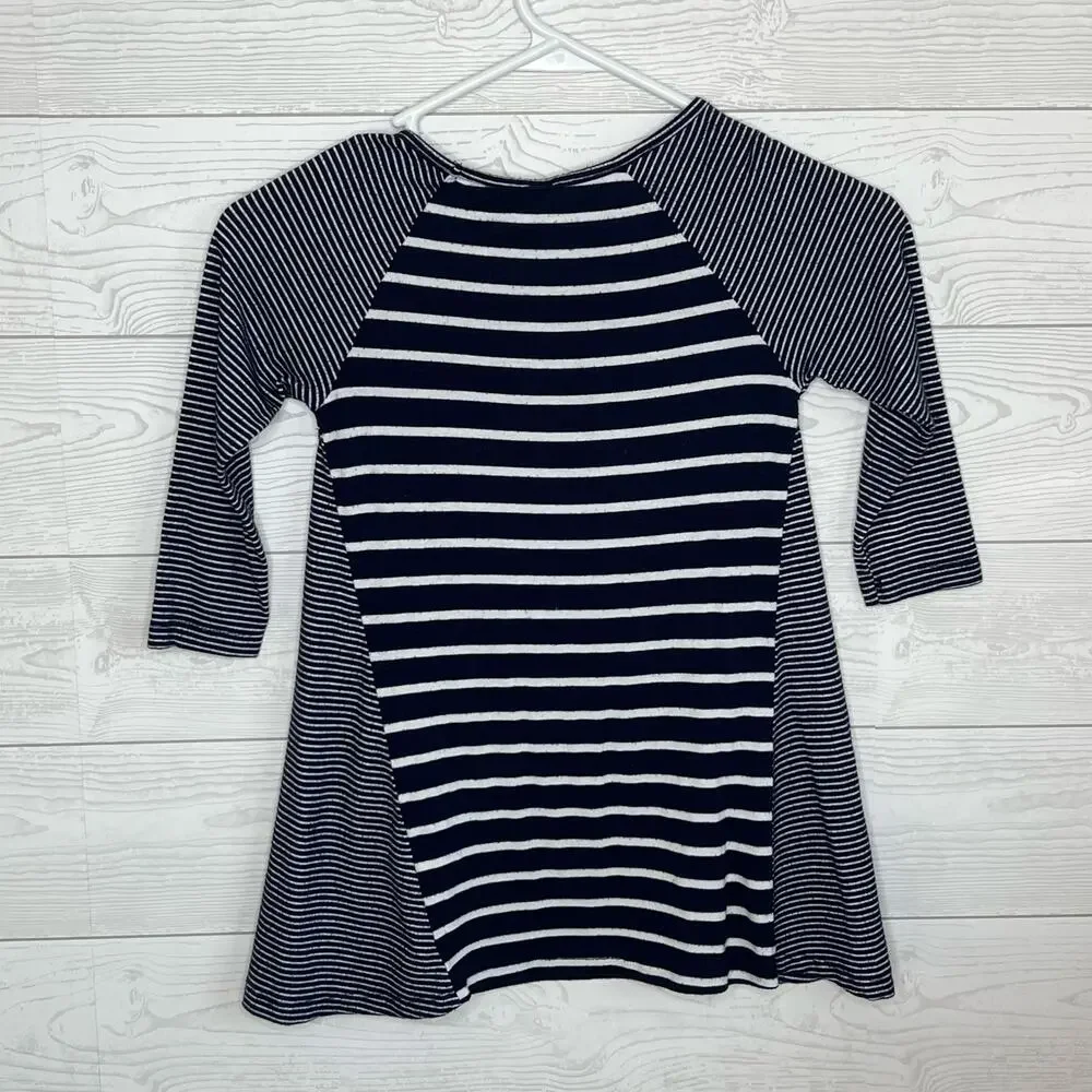 Haani blue & white striped long sleeve swing top Girls size 8